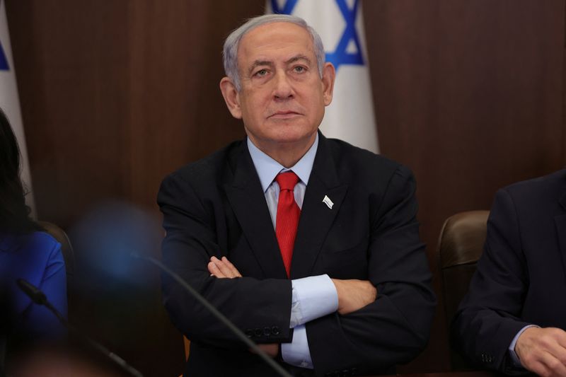 &copy; Reuters. رئيس الوزراء الإسرائيلي بنيامين نتنياهو أثناء الاجتماع الأسبوعي للحكومة في القدس يوم 30 يوليو تموز 2023. صورة لرويترز من ممثل عن وكالات الأنبا