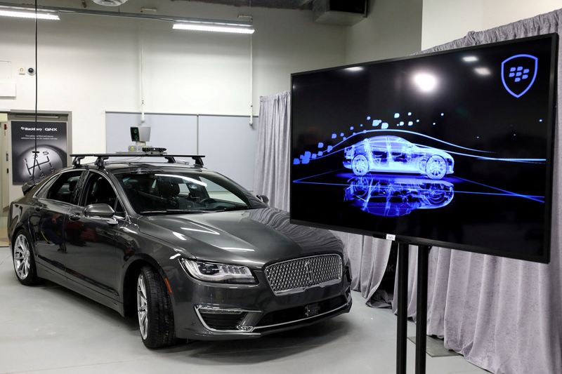 &copy; Reuters. FILE PHOTO: An autonomous vehicle is seen at the BlackBerry QNX headquarters in Ottawa, Ontario, Canada, February 15, 2019. REUTERS/Chris Wattie/File Photo