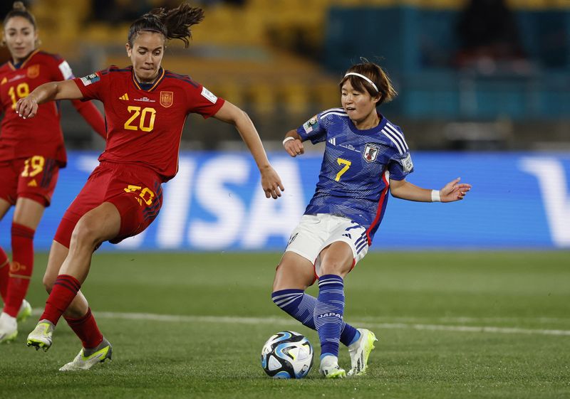 &copy; Reuters. Hinata Miyazawa em jogada contra a Espanha
 31/7/2023  REUTERS/Amanda Perobelli