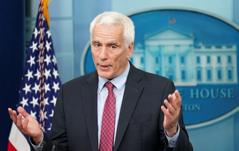 &copy; Reuters. FILE PHOTO: White House Council of Economic Advisers member Jared Bernstein speaks during a press briefing at the White House in Washington, U.S., April 1, 2022. REUTERS/Kevin Lamarque/File Photo