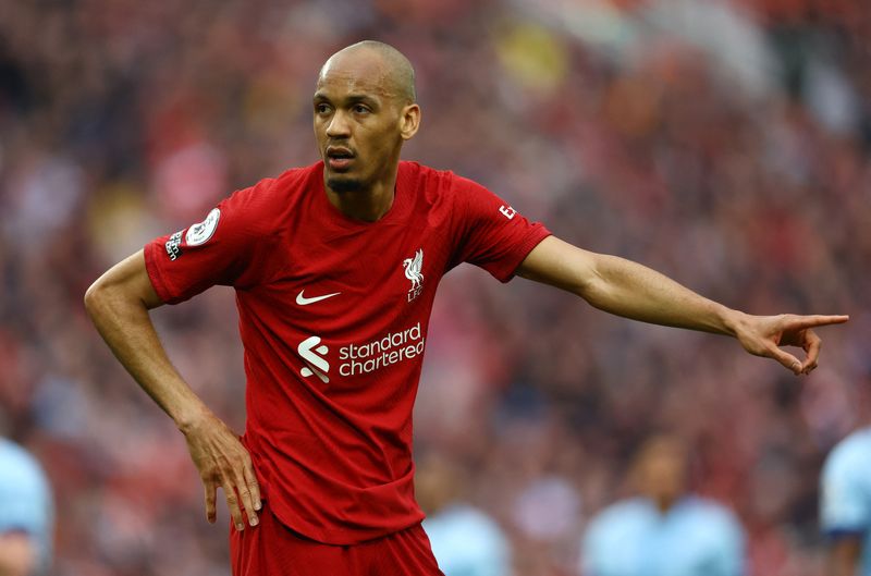 &copy; Reuters. May 6, 2023 
Foto de archivo de Fabinho en un partido del Liverpool ante Brentford 
REUTERS/Carl Recine/ 