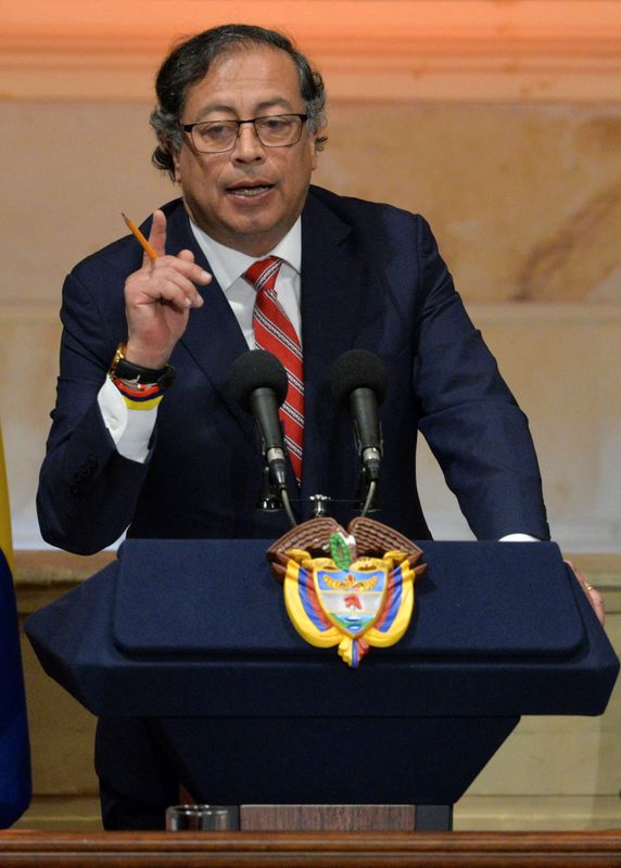 &copy; Reuters. O presidente da Colômbia, Gustavo Petro, participa da abertura de nova sessão legislativa do Congresso da Colômbia, em Bogotá
20/07/2023
REUTERS/Vannessa Jimenez
