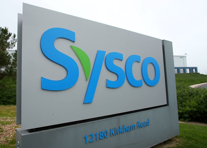 &copy; Reuters. FILE PHOTO: A Sysco sign is shown outside one of their distribution centers in Poway, California, U.S. February 6, 2017.  REUTERS/Mike Blake/File Photo