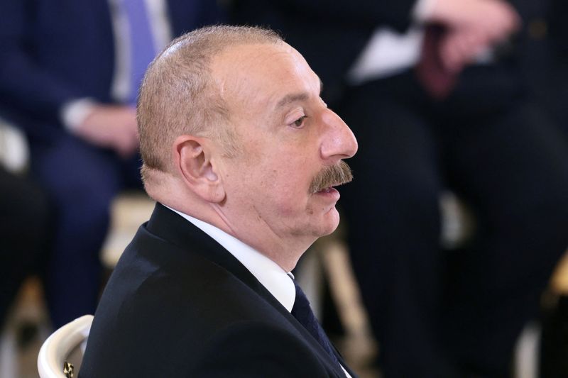 &copy; Reuters. رئيس أذربيجان إلهام علييف خلال اجتماع في موسكو يوم 25 مايو أيار 2023. صورة لرويترز من وكالة سبوتنيك للأنباء.