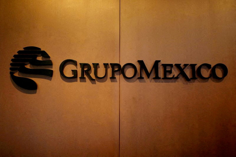 &copy; Reuters. FILE PHOTO: Grupo Mexico logo in Mexico City, Mexico, Aug. 8, 2017. REUTERS/Ginnette Riquelme/File Photo