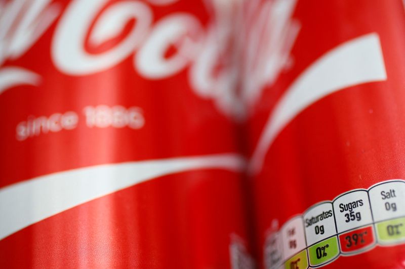 &copy; Reuters. FILE PHOTO: A detail of a can of Coca-Cola is seen in London, Britain March 16, 2016. REUTERS/Stefan Wermuth/File Photo