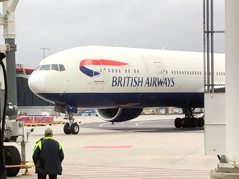 &copy; Reuters. Un avion de British Airways à l'aéroport de Logan, à Boston, aux États-Unis. /Photo prise le 30 novembre 2022/REUTERS/JohnTlumacki