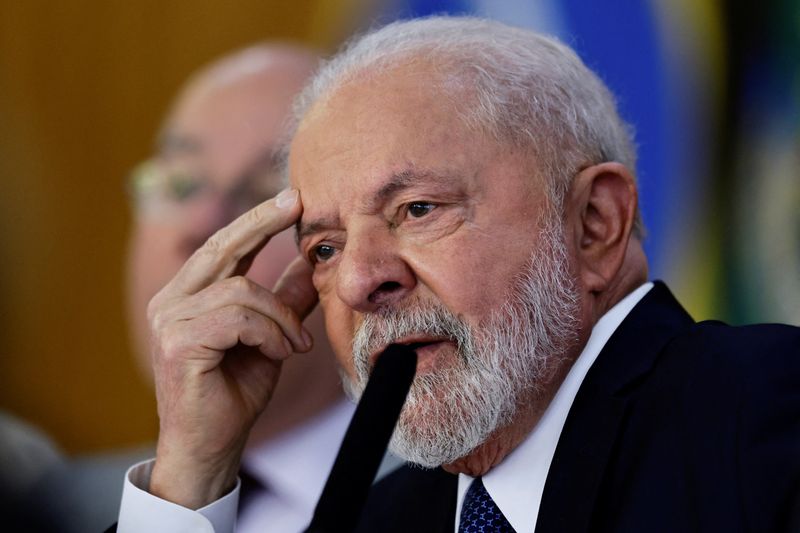 © Reuters. Presidente Luiz Inácio Lula da Silva em café da manhã com correspondentes estrangeiros no Palácio do Planalto
02/08/2023
REUTERS/Ueslei Marcelino