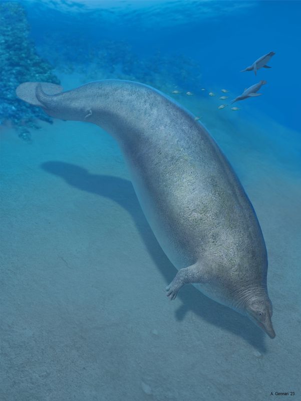 &copy; Reuters. حوت من نوع (بيروسيتس) وهو مخلوق يشبه نوعا ما في تكوينه خروف البحر في صورة غير مؤرخة. تصوير: ألبرتو جيناري - رويترز. يحظر إعادة بيع أو الاحتفاظ ب