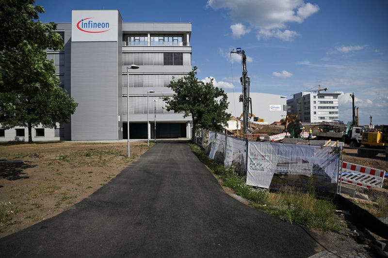 &copy; Reuters. FILE PHOTO: A general view of construction site next to Infineon Technologies AG building on the day of German Economy Minister Robert Habeck and Foreign Minister Annalena Baerbock's visit, in Dresden, Germany July 13, 2023. REUTERS/Annegret Hilse/file ph