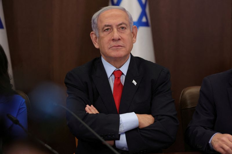 &copy; Reuters. رئيس الوزراء الإسرائيلي بنيامين نتنياهو خلال اجتماع في القدس يوم 30 يوليو تموز 2023. صورة لرويترز من ممثل لوكالات الأنباء.
