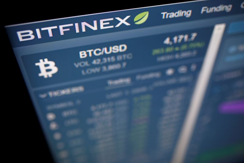 &copy; Reuters. Photo illustration of Bitfinex cryptocurrency exchange website taken September 27, 2017. Picture taken September 27, 2017. REUTERS/Dado Ruvic/Illustration