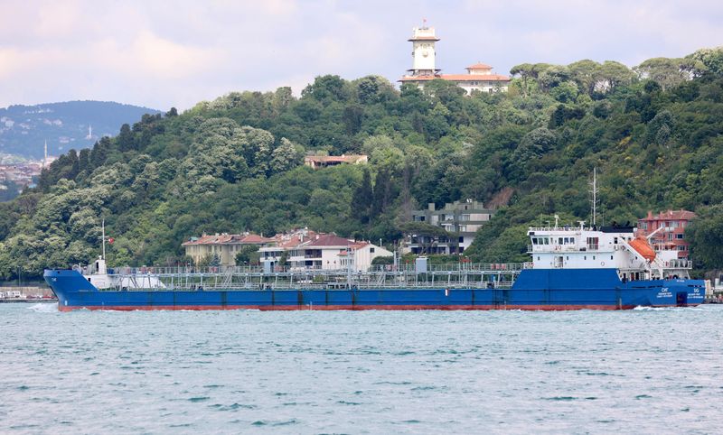 &copy; Reuters. FOTO DE ARCHIVO-Un petrolero SIG de bandera rusa transita por el Bósforo en Estambul, Turquía. 7 de junio de 2022. REUTERS/Yoruk Isik