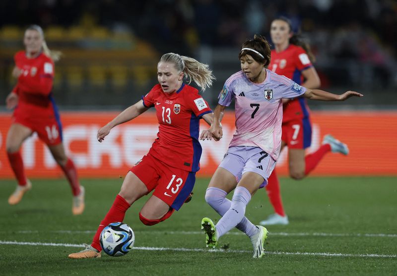 &copy; Reuters. Copa do Mundo Feminina da FIFA Austrália e Nova Zelândia 2023 - Oitavas de final - Japão x Noruega - Wellington Regional Stadium, Wellington, Nova Zelândia.
05/08/2023 
REUTERS/Amanda Perobelli