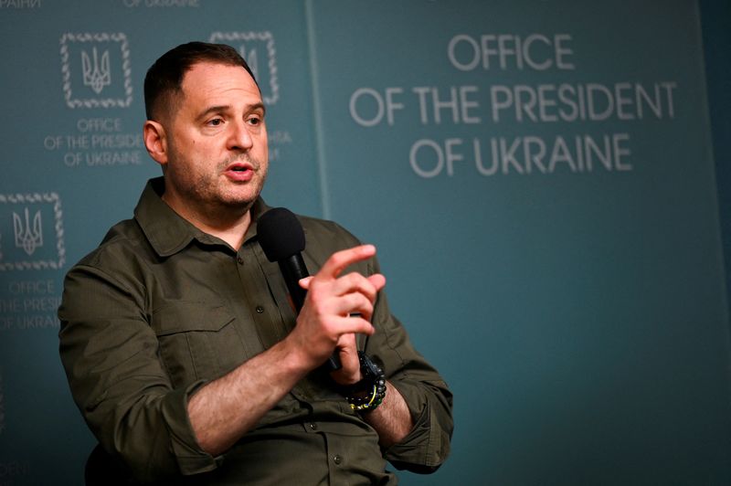 &copy; Reuters.  Chefe de Gabinete Presidencial Ucraniano, Andriy Yermak, fala durante uma coletiva de imprensa em Kiev, Ucrânia.
29/06/2023
REUTERS/Viacheslav Ratynskyi/Foto de arquivo