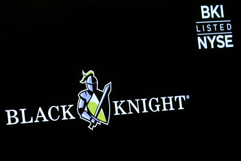 &copy; Reuters. FILE PHOTO: A screen displays the logo for Black Knight on the floor of the New York Stock Exchange (NYSE) in New York City, U.S., May 4, 2022.  REUTERS/Brendan McDermid