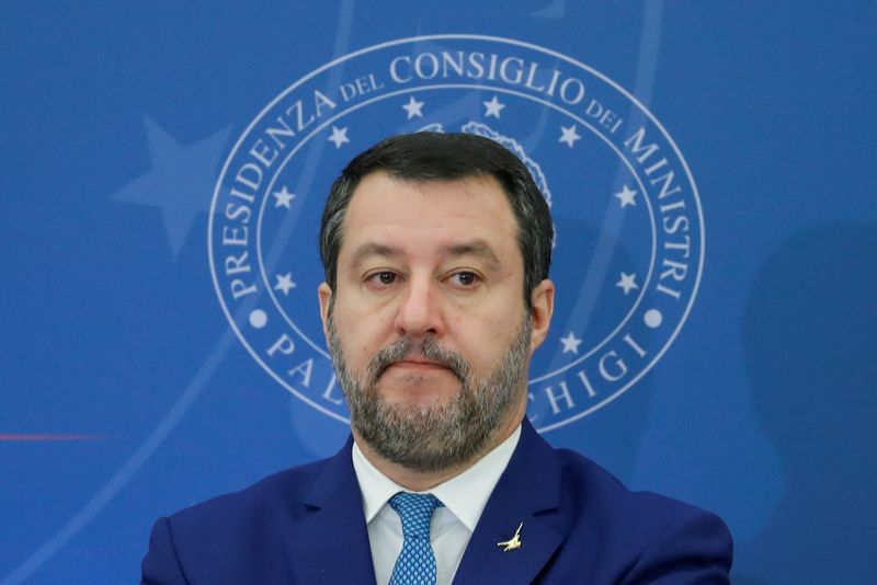 &copy; Reuters. FILE PHOTO-Matteo Salvini, Italian infrastructure minister and deputy PM, attends a news conference for the government's first budget in Rome, Italy November 22, 2022. REUTERS/Remo Casilli/File Photo
