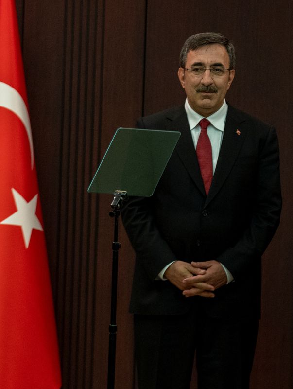 &copy; Reuters. جودت يلماز نائب الرئيس التركي خلال مؤتمر صحفي بأنقرة في الثالث من يونيو حزيران 2023. تصوير: أوميت بكطاش - رويترز.