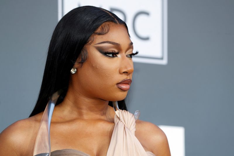 &copy; Reuters. FILE PHOTO: Megan Thee Stallion arrives to attend the 2022 Billboard Music Awards at MGM Grand Garden Arena in Las Vegas, Nevada, U.S. May 15, 2022. REUTERS/Steve Marcus/File Photo