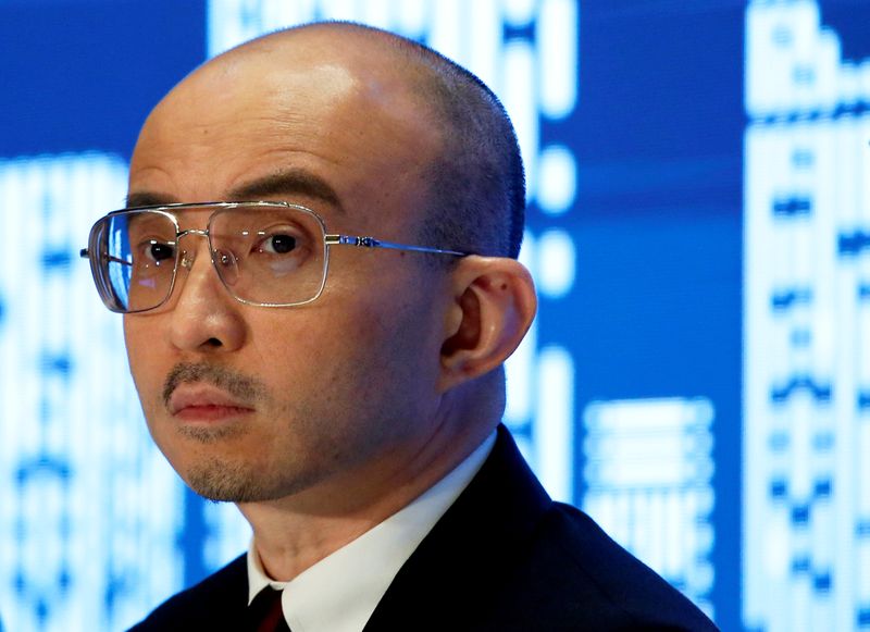 &copy; Reuters. FILE PHOTO: Fan Bao, founder, Chairman and CEO of China Renaissance Group, an investment bank led by one of the country’s most famed rainmakers, holds a news conference on its IPO in Hong Kong, China September 13, 2018. REUTERS/Bobby Yip/File Photo