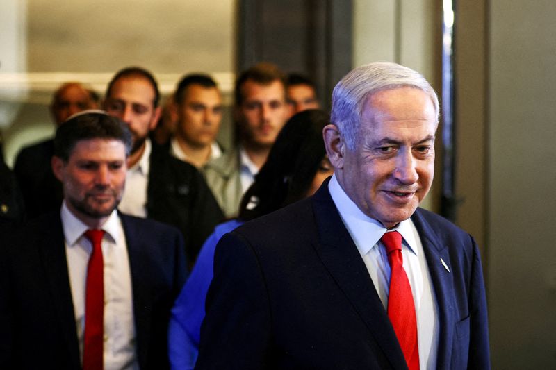 &copy; Reuters. رئيس الوزراء الإسرائيلي بنيامين نتنياهو خلال مؤتمر في القدس يوم 30 يوليو تموز 2023. تصوير: رونين زفولون - رويترز.