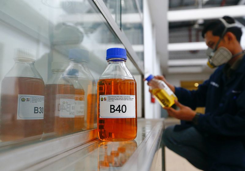 &copy; Reuters. Biodiesel com mistura B40 em teste na Indonésia