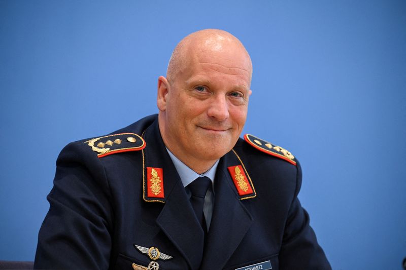 &copy; Reuters. FILE PHOTO: Inspector of the German Air Force, Lieutenant General Ingo Gerhartz attends a press conference about the Air Defender 23, the largest multinational deployment exercise of air forces in the history of NATO in Berlin, Germany June 7, 2023. REUTE