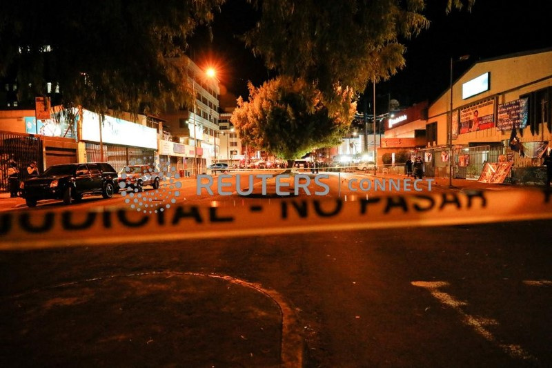 &copy; Reuters. Local do comício onde o candidato presidencial Fernando Villavicencio foi assassinado, em Quito
09/08/2023 
REUTERS/Karen Toro