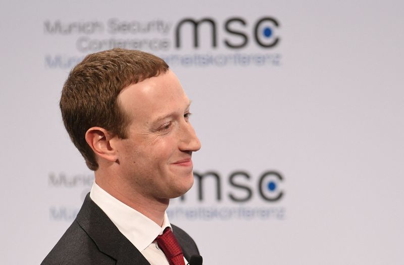 &copy; Reuters. FILE PHOTO: Facebook Chairman and CEO Mark Zuckerberg attends the annual Munich Security Conference in Germany, February 15, 2020. REUTERS/Andreas Gebert/File Photo
