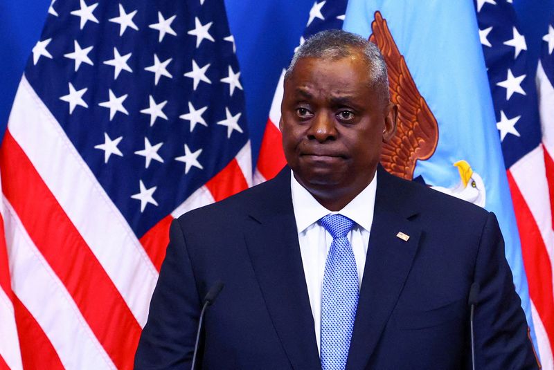 &copy; Reuters. U.S. Secretary of Defence Lloyd Austin holds a news conference on the day of a NATO Defence Ministers' meeting at the Alliance's headquarters in Brussels, Belgium June 15, 2023. REUTERS/Yves Herman/File Photo
