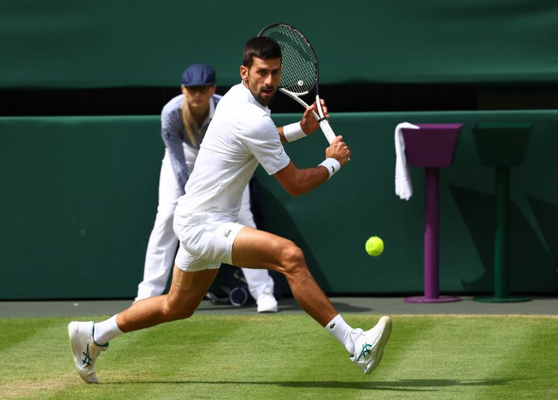 &copy; Reuters. Novak Djokovic durante final de Wimbledon
16/07/2023 REUTERS/Toby Melville