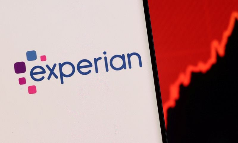 &copy; Reuters. Experian logo is seen on a smartphone in front of displayed stock graph in this illustration taken, December 1, 2021. REUTERS/Dado Ruvic/Illustration/File Photo