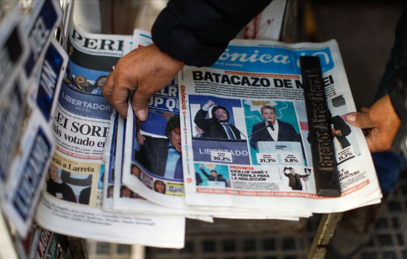 &copy; Reuters. Jornais argentinos repercutem primárias de domingo
14/08/2023
REUTERS/Agustin Marcarian