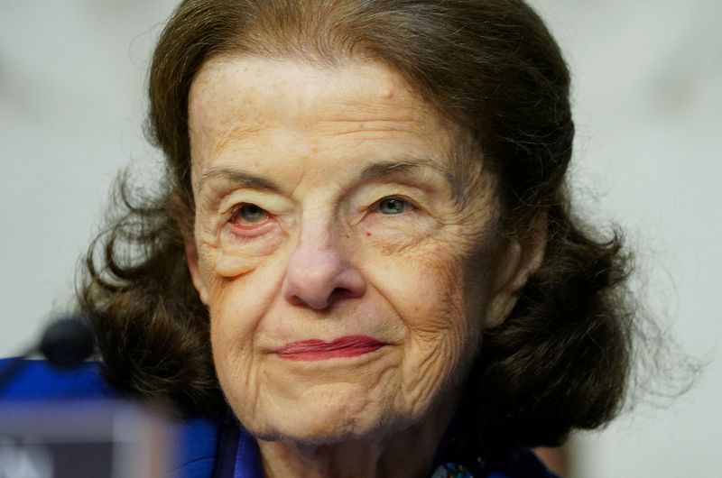 &copy; Reuters. FILE PHOTO: U.S. Senator Dianne Feinstein (D-CA) attends a Senate Judiciary Committee executive business meeting to vote on legislation and pending nominations before the committee, on Capitol Hill in Washington, U.S., May 11, 2023.  REUTERS/Kevin Lamarqu