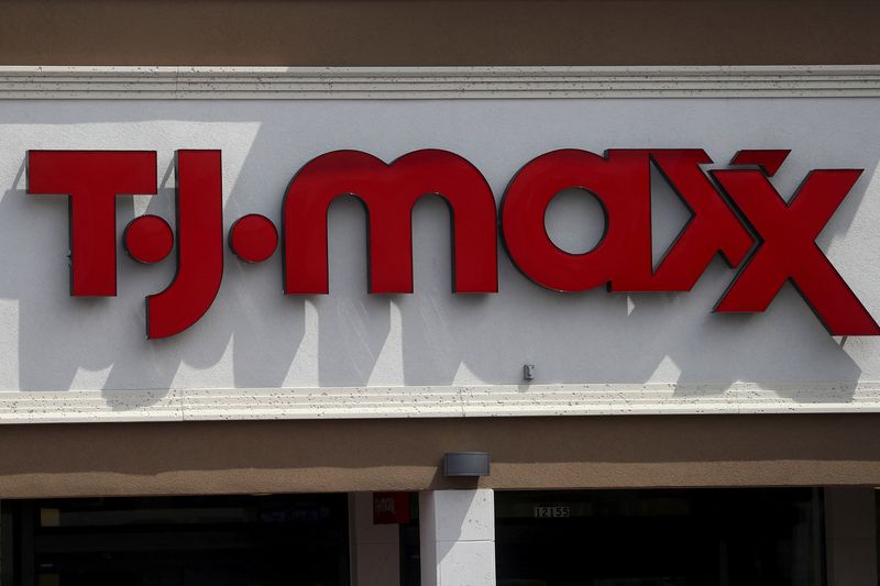 © Reuters. FILE PHOTO: A TJ Maxx store logo is pictured on a building in North Miami, Florida March 19, 2016. REUTERS/Carlo Allegri/File Photo