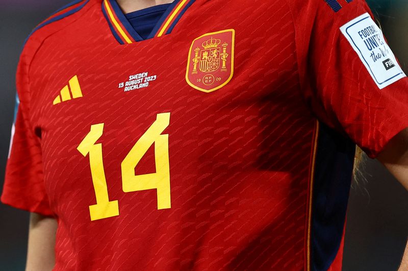 &copy; Reuters. Camisa da seleção espanhola na Copa do Mundo feminina
15/08/2023
REUTERS/Hannah Mckay