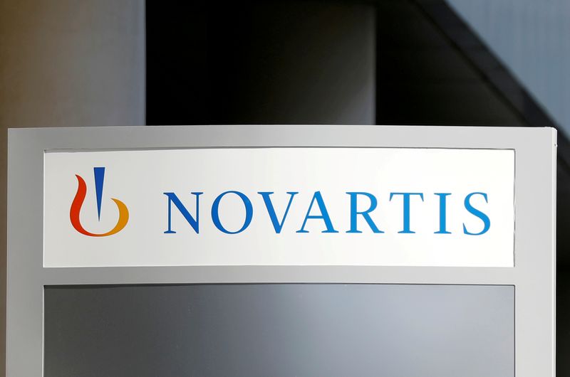 &copy; Reuters. FILE PHOTO: The logo of Swiss drugmaker Novartis is pictured at the French company's headquarters in Rueil-Malmaison near Paris, France, April 22, 2020. REUTERS/Charles Platiau/File Photo