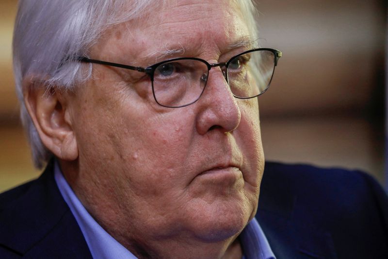 &copy; Reuters. FILE PHOTO: Martin Griffiths, the Under-Secretary-General for Humanitarian Affairs and Emergency Relief Coordinator, attends an interview with Reuters in Kabul, Afghanistan, January 25, 2023. REUTERS/Ali Khara/File Photo