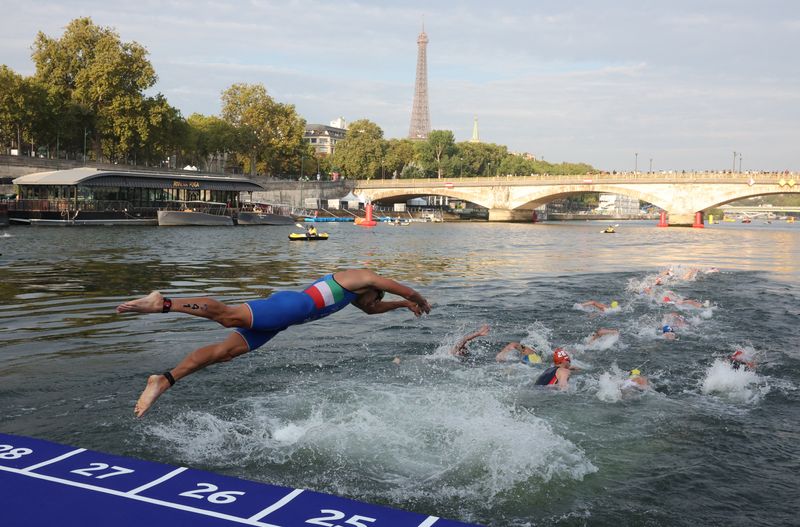 &copy; Reuters. Evento-teste do triatlo para os Jogos de Paris
18/08/2023
REUTERS/Stephanie Lecocq