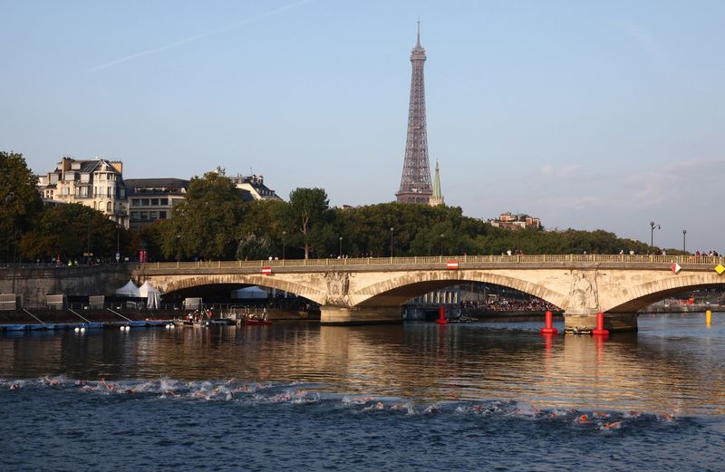 &copy; Reuters. Paris 2024 organise une épreuve de triathlon pour les Jeux Olympiques à Paris, France. /Photo prise le 17 août 2023/REUTERS/Stéphanie Lecocq