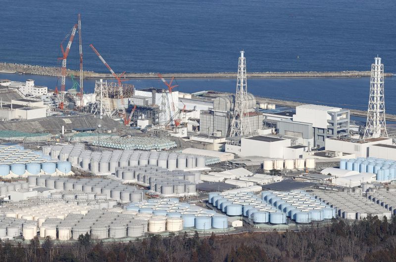 &copy; Reuters. An aerial view shows the storage tanks for treated water at the tsunami-crippled Fukushima Daiichi nuclear power plant in Okuma town, Fukushima prefecture, Japan August 22, 2023, in this photo taken by Kyodo. Mandatory credit Kyodo via REUTERS 