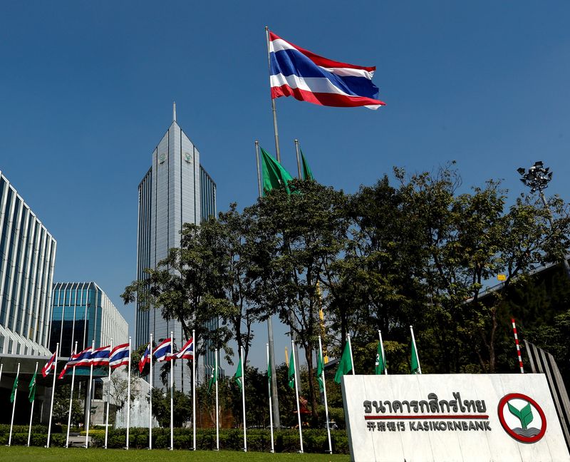 &copy; Reuters. FILE PHOTO: The headquarters of Kasikorn Bank are pictured in Bangkok, Thailand, January 5, 2016. REUTERS/Athit Perawongmetha/File Photo