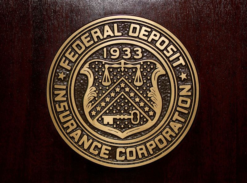 &copy; Reuters. FILE PHOTO: The Federal Deposit Insurance Corp (FDIC) logo is seen at the FDIC headquarters in Washington, February 23, 2011. REUTERS/Jason Reed/File Photo/File Photo