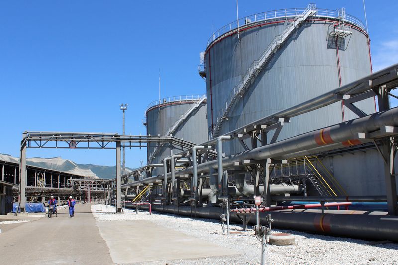 &copy; Reuters. FOTO DE ARCHIVO: Terminal de Petróleo Combustible de Novorossiysk (NMT) en el puerto del Mar Negro de Novorossíisk, Rusia, 30 de mayo de 2018. REUTERS/Natalya Chumakova