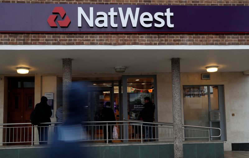 &copy; Reuters. FILE PHOTO: The logo of NatWest Bank, part of the Royal Bank of Scotland group is seen outside a branch in Enfield, London Britain November 15, 2017. REUTERS/John Sibley/File Photo