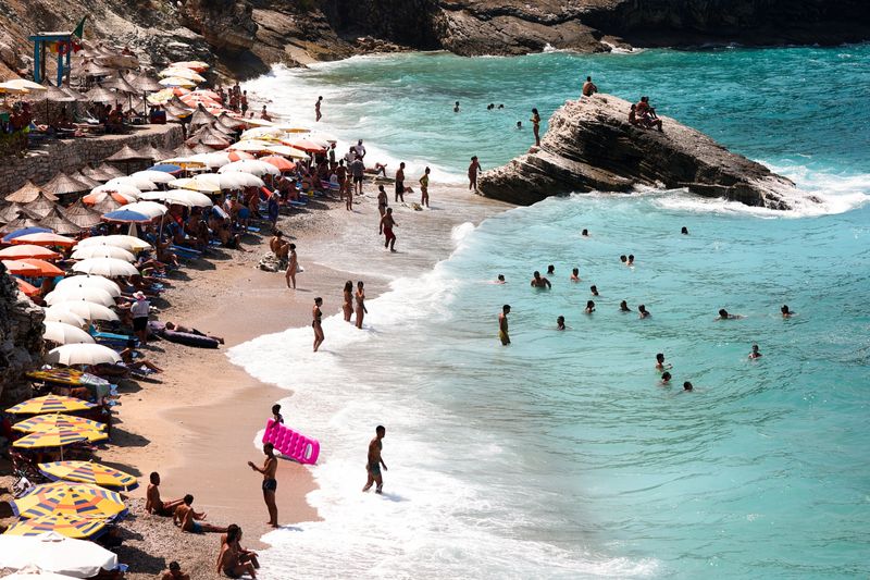 &copy; Reuters. A general view of a beach near the village of Ksamil in southern Albania, August 20, 2023. REUTERS/Florion Goga