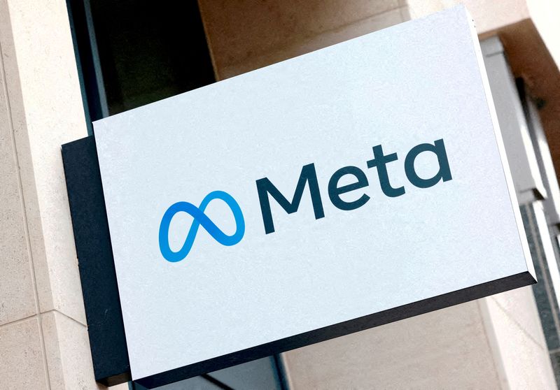 &copy; Reuters. FILE PHOTO: The logo of Meta Platforms' business group is seen in Brussels, Belgium December 6, 2022. REUTERS/Yves Herman/File Photo