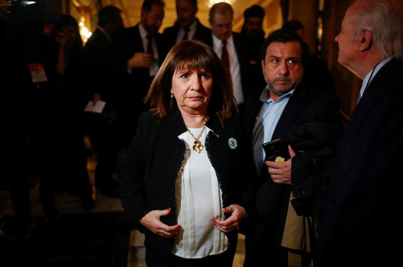 &copy; Reuters. Argentine presidential candidate Patricia Bullrich of Juntos por el Cambio alliance attends a business event in Buenos Aires, Argentina August 24, 2023. REUTERS/Agustin Marcarian