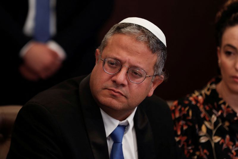 &copy; Reuters. Ministro da Segurança Nacional de Israel, Itamar Ben-Gvir, durante reunião de gabinete do governo em Jerusalém
03/01/2023 Atef Safadi/Pool via REUTERS