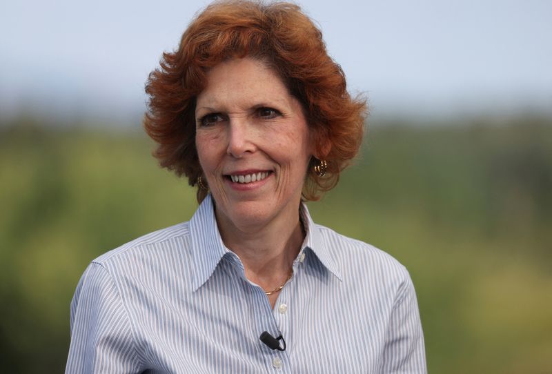 &copy; Reuters. Loretta J. Mester, president and CEO of the Federal Reserve Bank of Cleveland, looks on at Teton National Park where financial leaders from around the world gathered for the Jackson Hole Economic Symposium outside Jackson, Wyoming, U.S., August 26, 2022. 